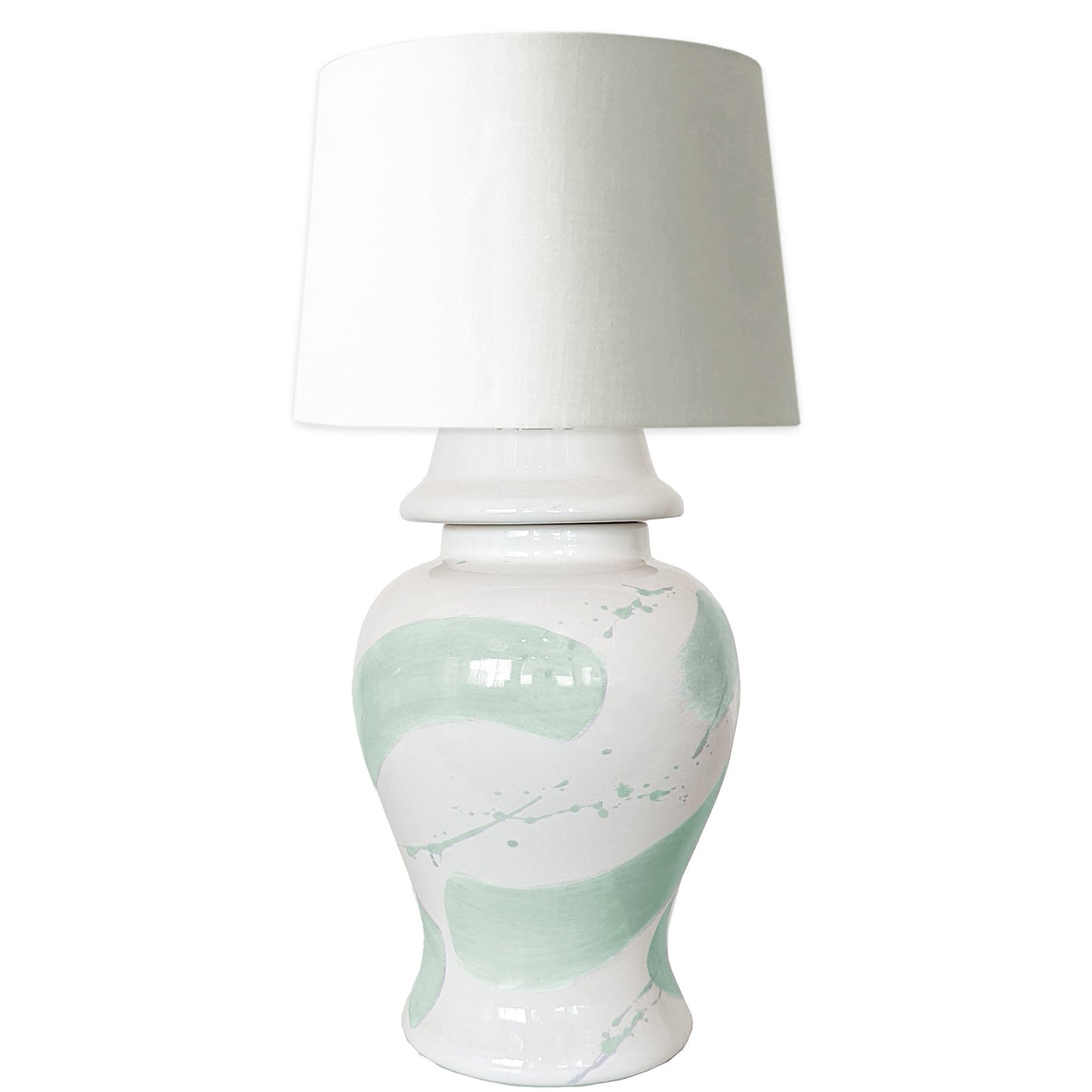 Sea Glass Brushstroke Ginger Jar Lamp | Wholesale