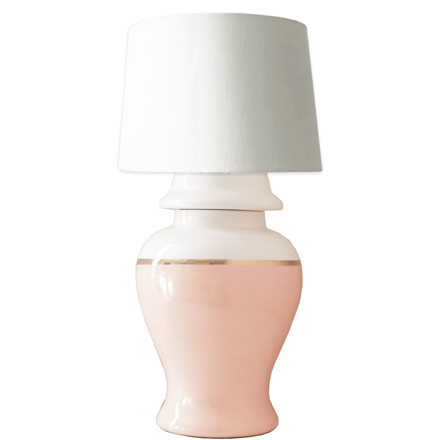 Blush Color Block Ginger Jar Lamp