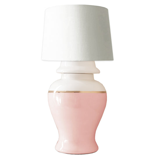 Cherry Blossom Pink Color Block Ginger Jar Lamp