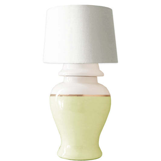 Spring Green Color Block Ginger Jar Lamp