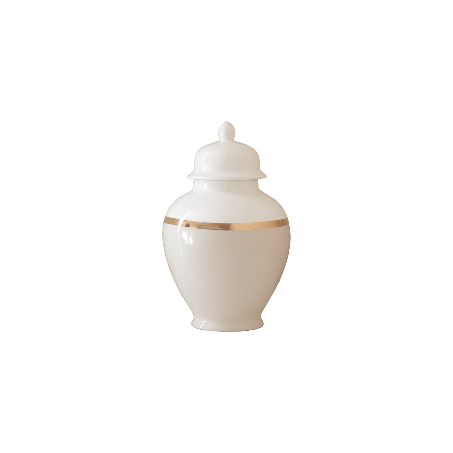 Beige Color Block Ginger Jar with Gold Accent | Wholesale