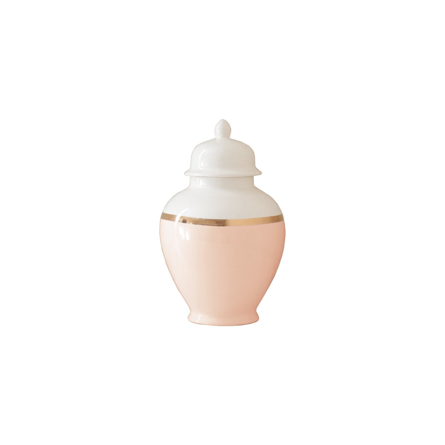Blush Color Block Ginger Jar with Gold Accent