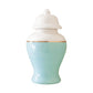Robin's Egg Blue Color Block Ginger Jar with Gold Accent | Wholesale