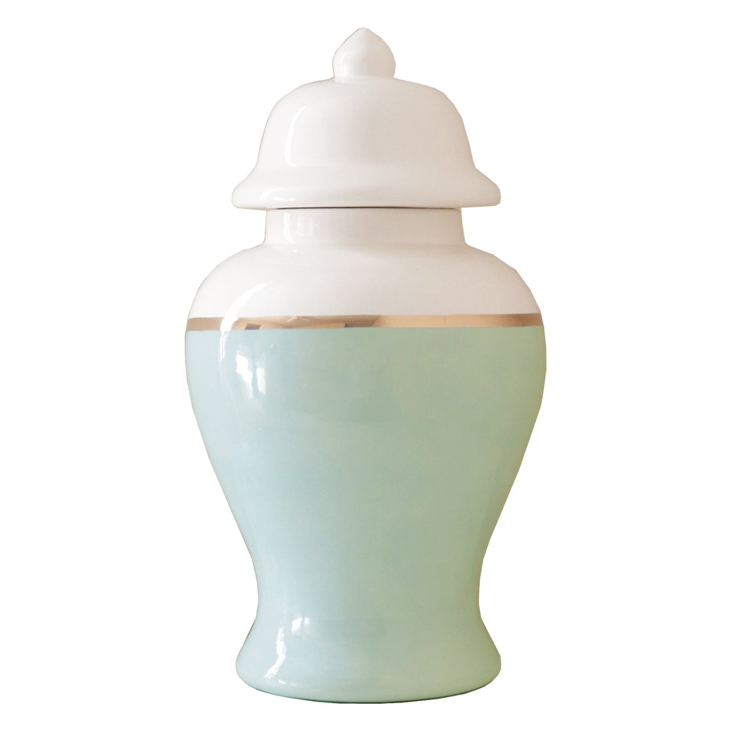 Sea Glass Color Block Ginger Jar with Gold Accent | Wholesale