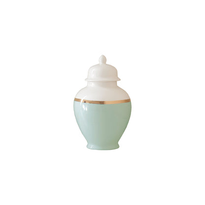 Sea Glass Color Block Ginger Jar with Gold Accent | Wholesale