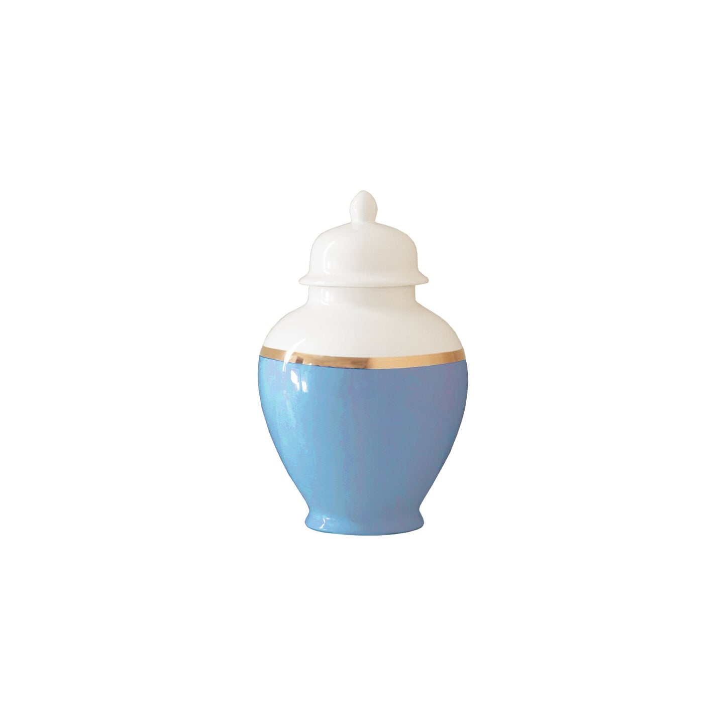 French Blue Color Block Ginger Jar with Gold Accent | Wholesale