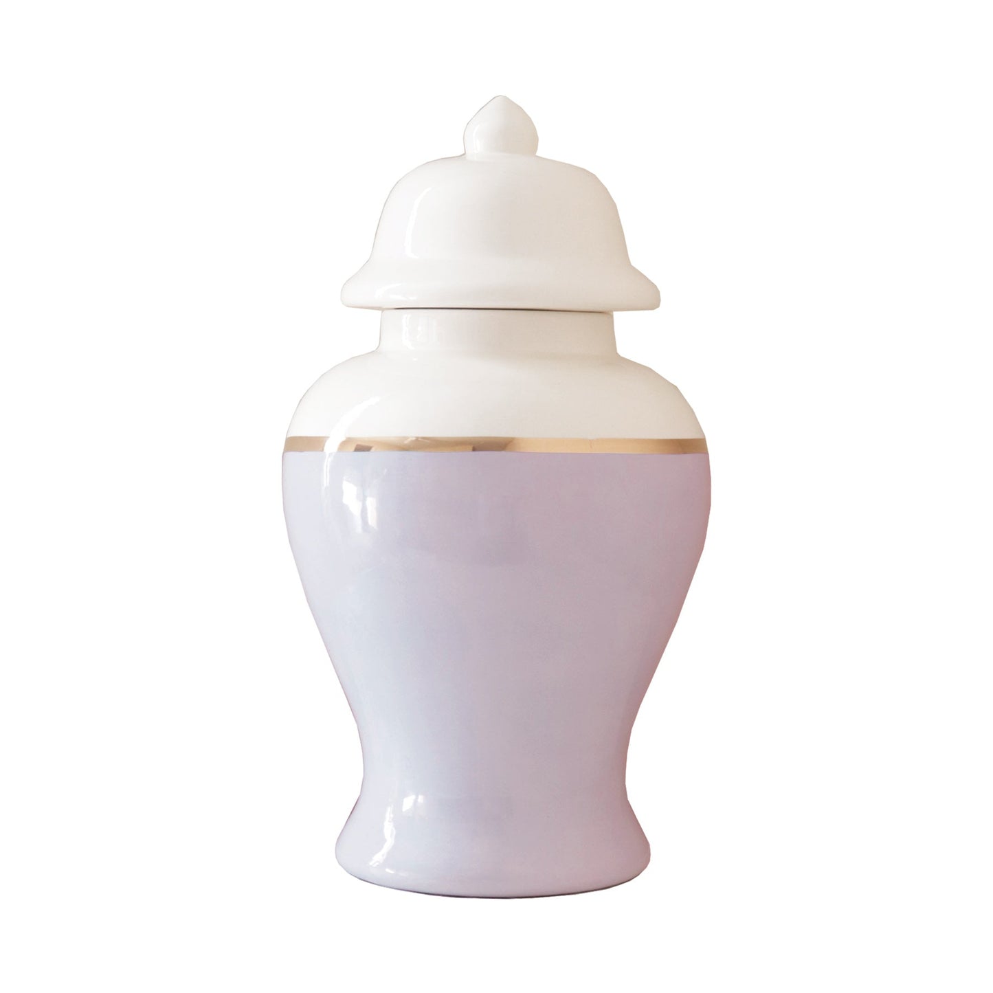 Light Lavender Color Block Ginger Jar with Gold Accent | Wholesale