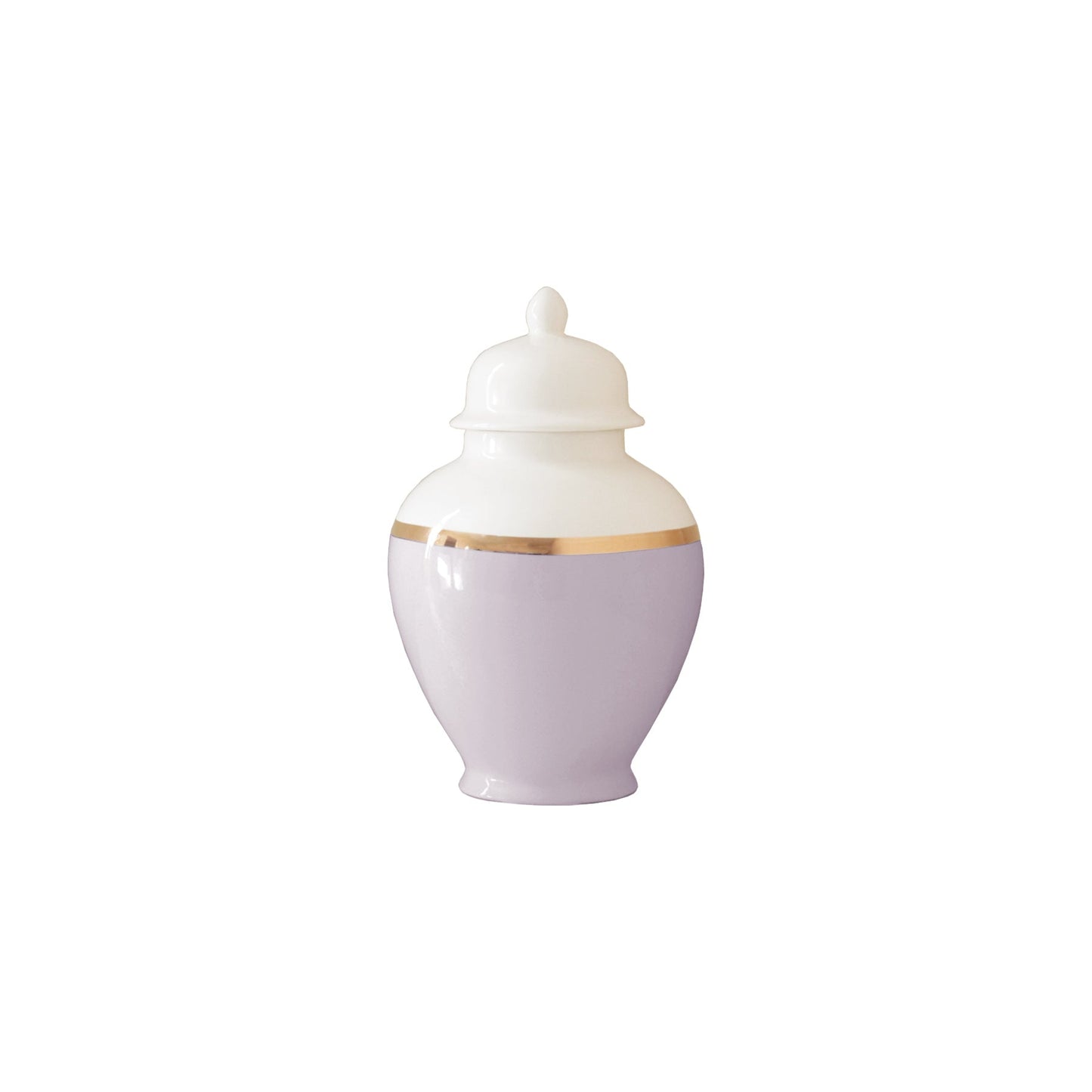Light Lavender Color Block Ginger Jar with Gold Accent | Wholesale