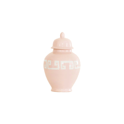 Blush Greek Key Ginger Jars