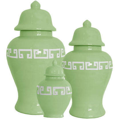 Cabbage Patch Green Greek Key Ginger Jars | Wholesale