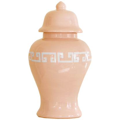 Coral Greek Key Ginger Jars | Wholesale