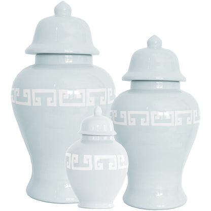 Hydrangea Blue Greek Key Ginger Jars | Wholesale