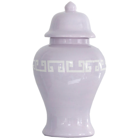 Light Lavender Greek Key Ginger Jars