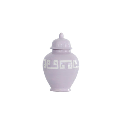 Light Lavender Greek Key Ginger Jars