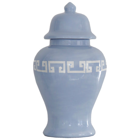 Serenity Blue Greek Key Ginger Jars