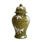 Deck the Halls Ginger Jars in Moss Green