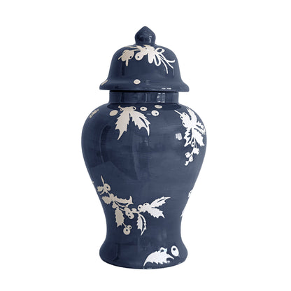 Deck the Halls Ginger Jars in Navy Blue