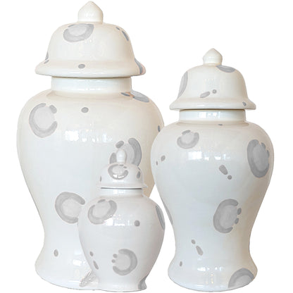 Light Gray Leopard Print Ginger Jars