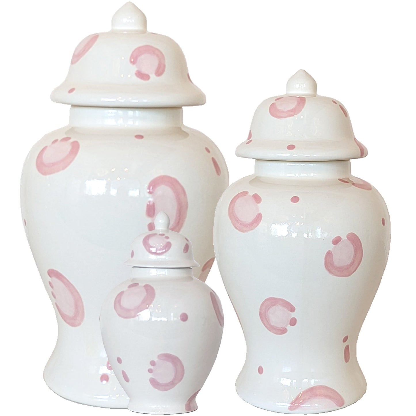 Light Pink Leopard Print Ginger Jars | Wholesale
