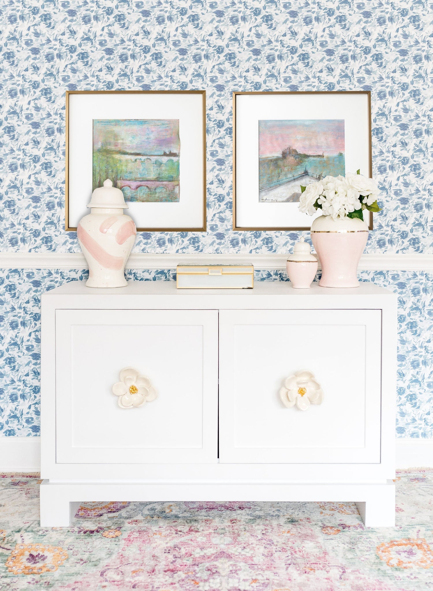 Light Lavender Brushstroke Ginger Jar