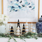 Navy Blue Christmas Trees with 22K Gold Brushstroke Accent