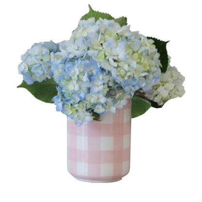 Gingham Large Vase/ Utensil Holder