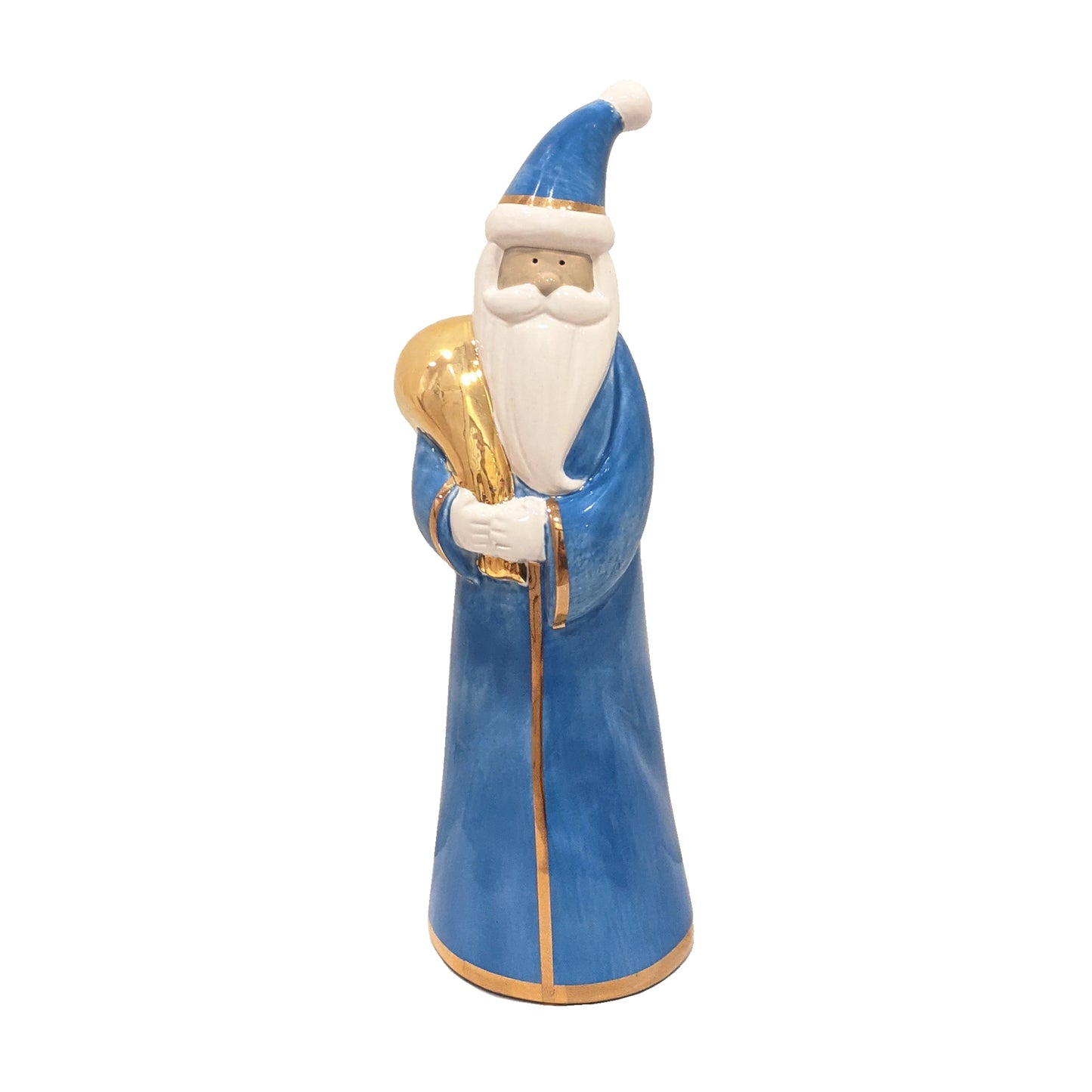 French Blue Santa with 22K Gold Accents