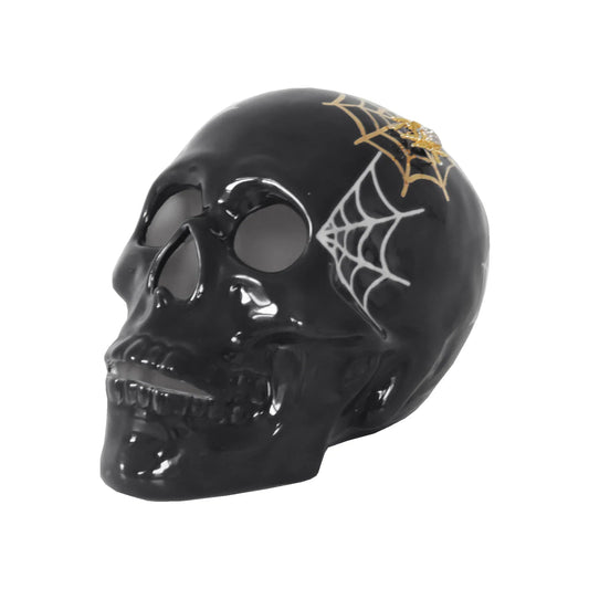 "Mr. Bones and Charlotte" Skull Decor with 22K Gold Accents- Black | Wholesale