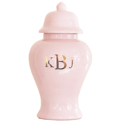 Classic Monogram Ginger Jars in Cherry Blossom Pink