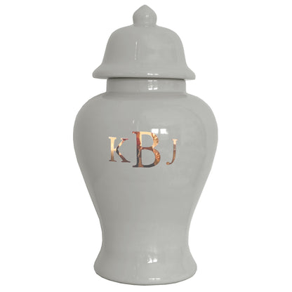 Classic Monogram Ginger Jars in Light Gray