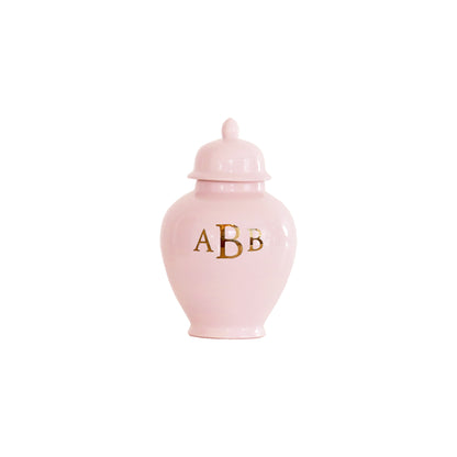 Classic Monogram Ginger Jars in Cherry Blossom Pink