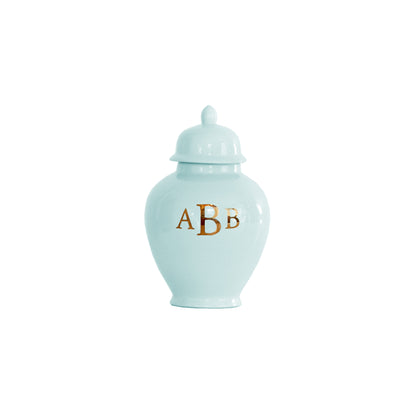 Classic Monogram Ginger Jars in Robin's Egg Blue