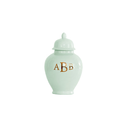 Classic Monogram Ginger Jars in Sea Glass