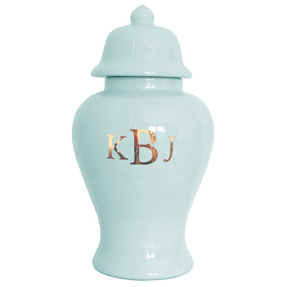 Classic Monogram Ginger Jars in Robin's Egg Blue